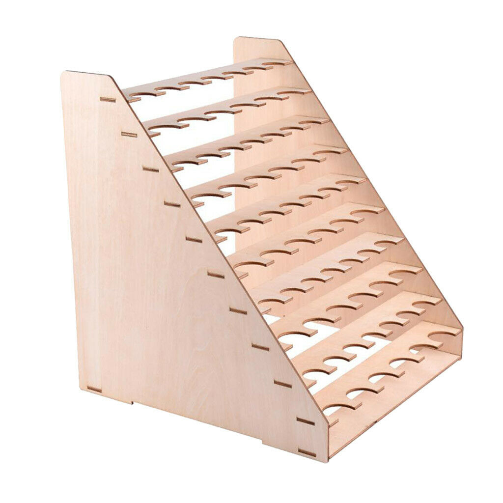 Wooden Paint Rack DIY Epoxy Tools, Storage Box Organizer Holder, 65 Holes