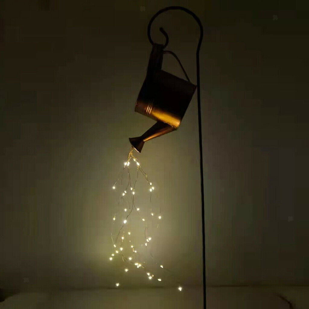 Creative Garden Watering Can String Light Solar Power Outdoor Terraces Lamp