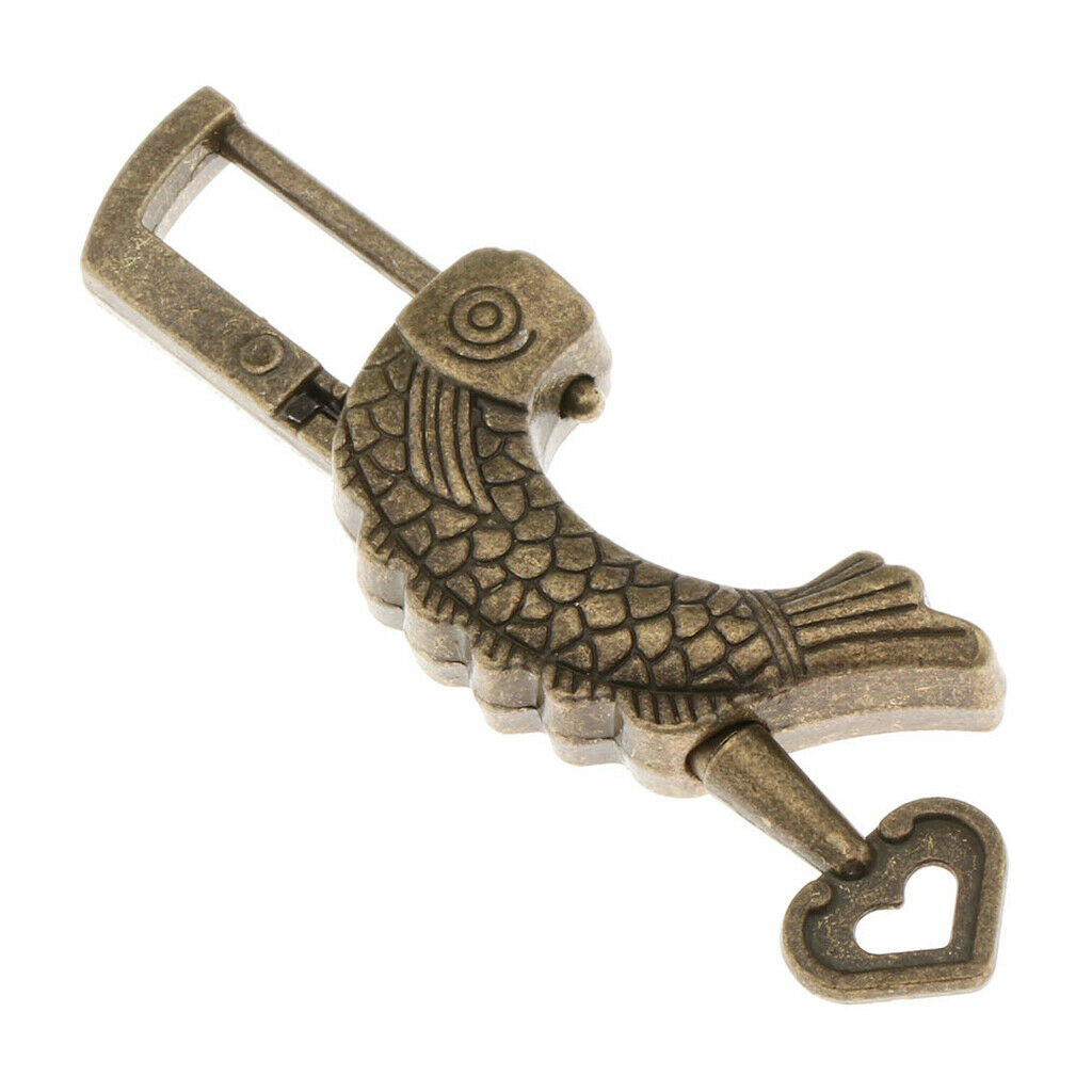 Carved Padlocks with Keys Lock Key for Jewelry Box Mini Gifts New Fish Shape