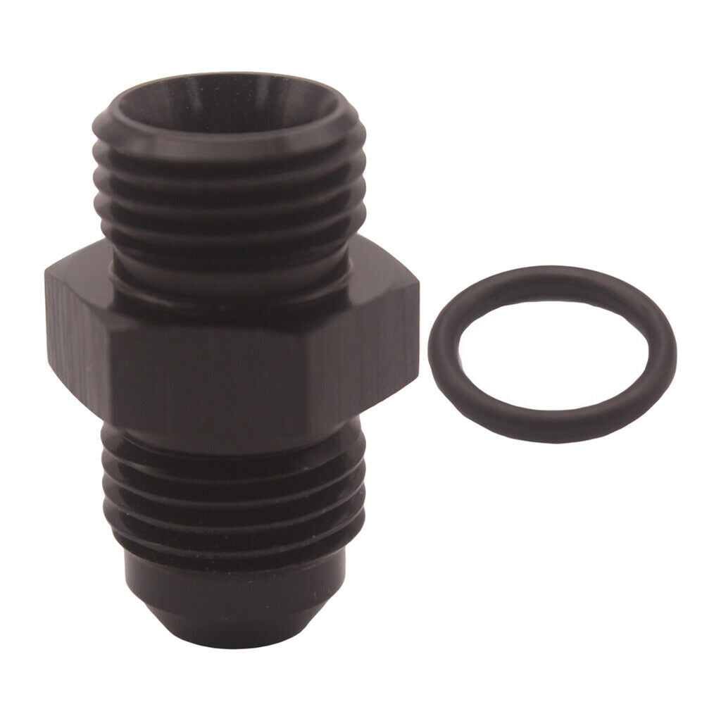 Aluminum ORB-6 O- Boss AN6 6AN To AN6 6AN Male Adapter Fitting Black
