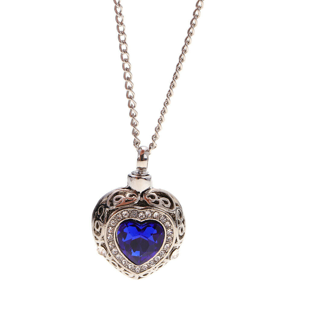 Prettyia Love Heart Charm Pendant Urn Ash Perfume Locket with Chain Necklace
