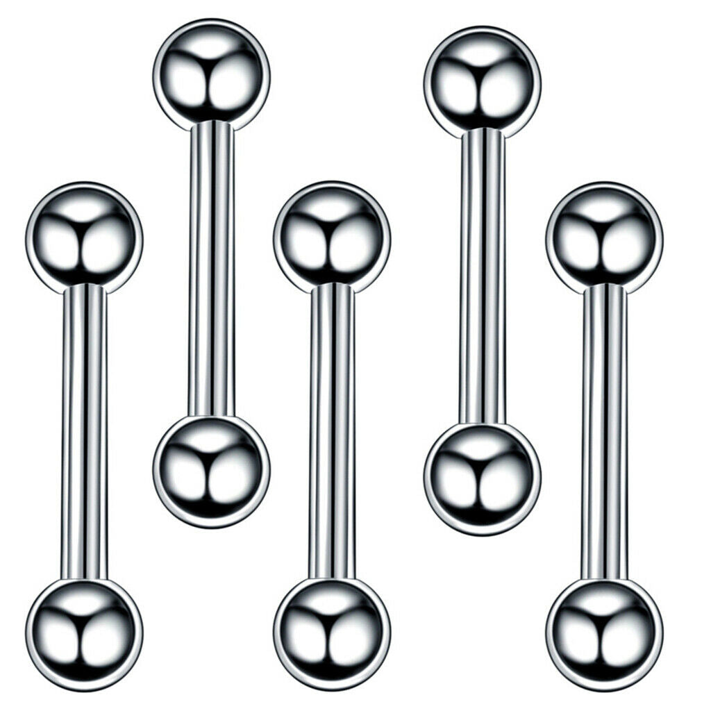 60 Pieces Nose Lip Tongue Eyebrow Tragus Navel Belly Ring Piercings 8mm