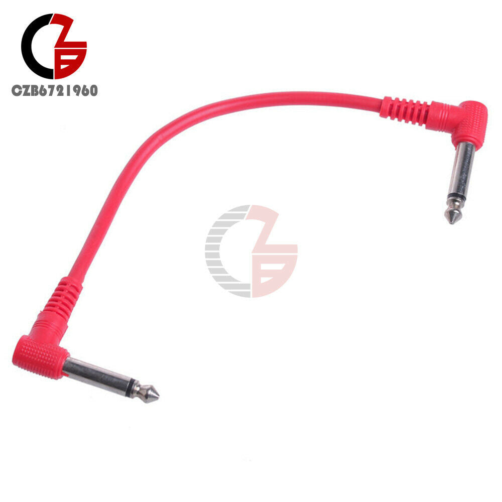 Colorful Angled Plug Audio Leads Patch Cables For Guitar Pedal Effect 6Pcs/Set