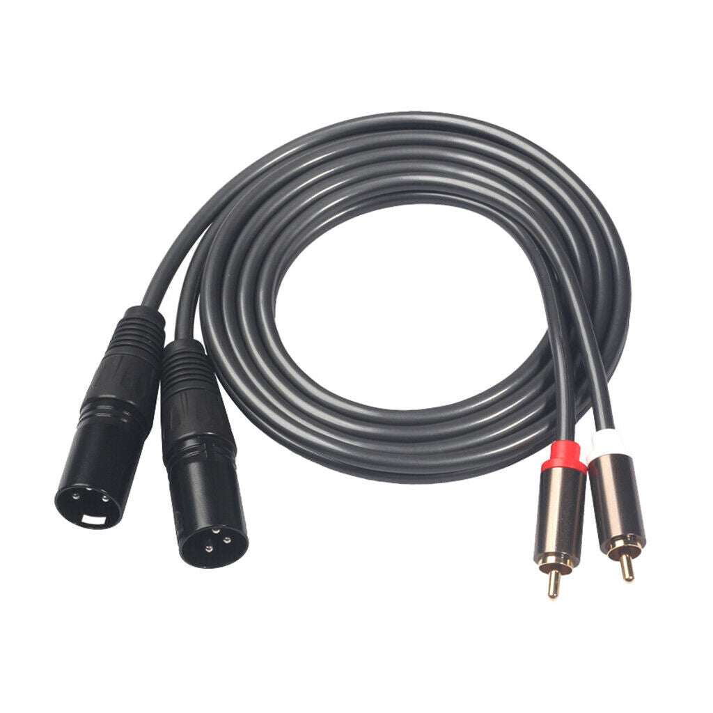 Dual RCA to Dual XLR Stereo Y-Cable Splitter Cord Compatible for Multimedia