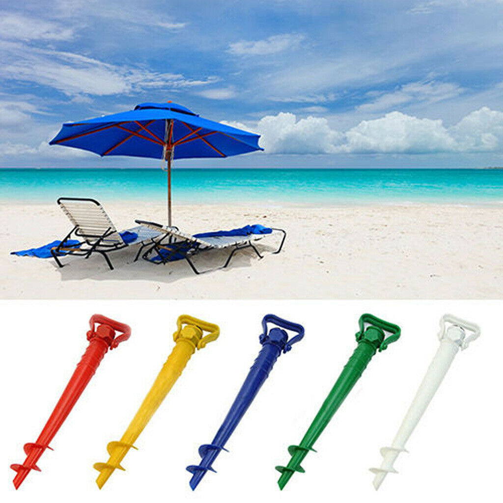 Beach Garden Patio Sun Umbrella Holder Ground Anchor Spike Stand Yellow