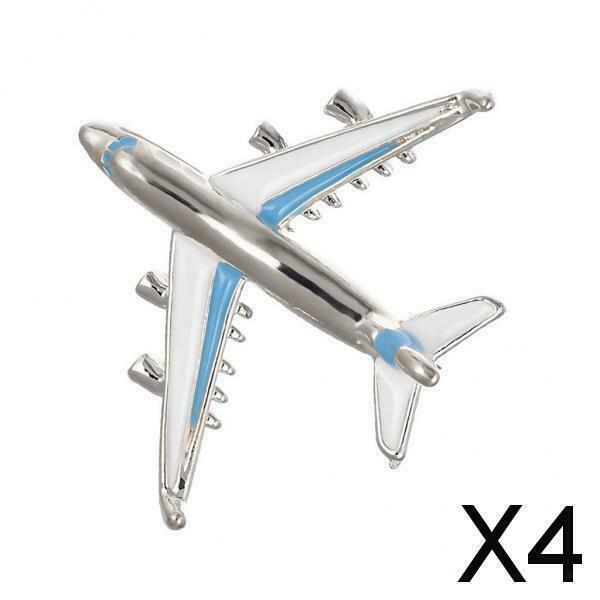 4X Women Men Jewelry Airplane Aircraft Brooch Fashion Corsage Collar Pin Blue