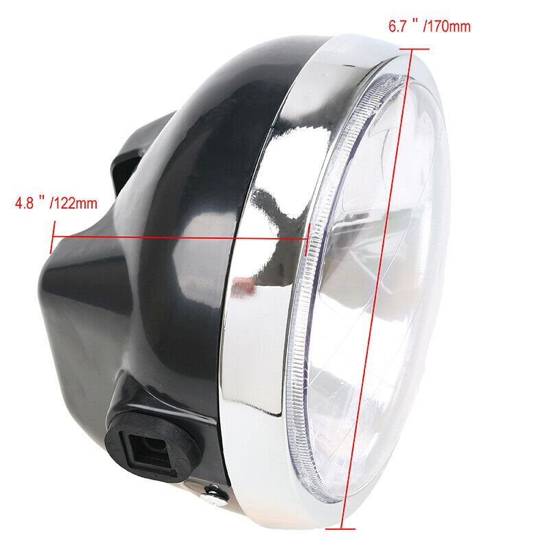 7" Motorcycle Front Headlight Amber Lamp For Yamaha YBR 125 2002-2013 YBR125