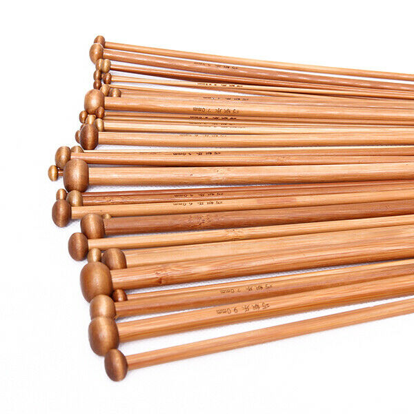36pcs Set Single Pointed Carbonized Bamboo Knitting Needles Crunch 2mm-10mm