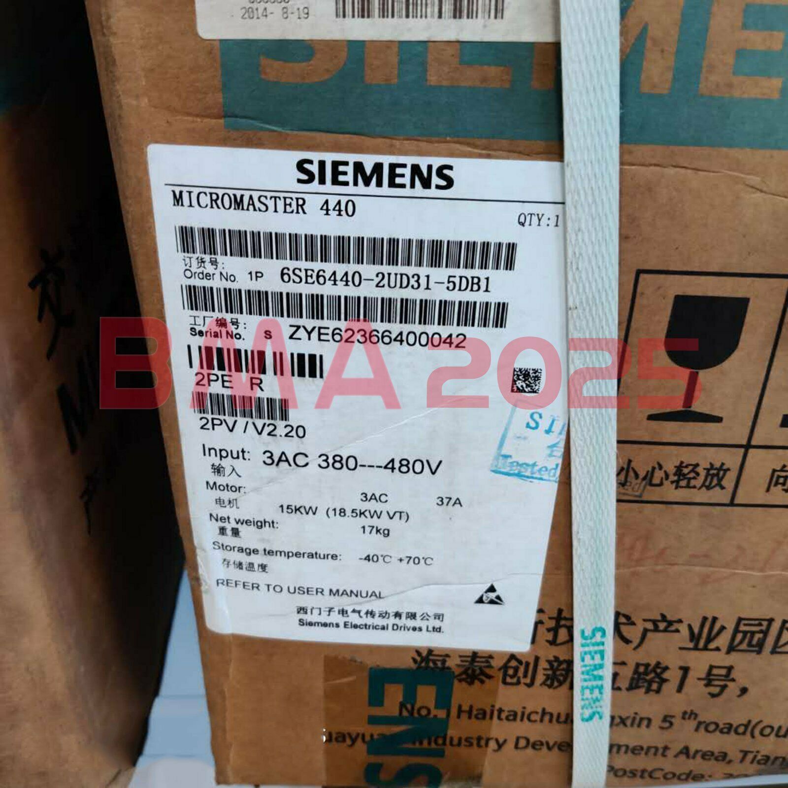 1PC New 6SE6440-2UD31-5DB1 Inverters 15kw 1year warranty free Ship SM9T