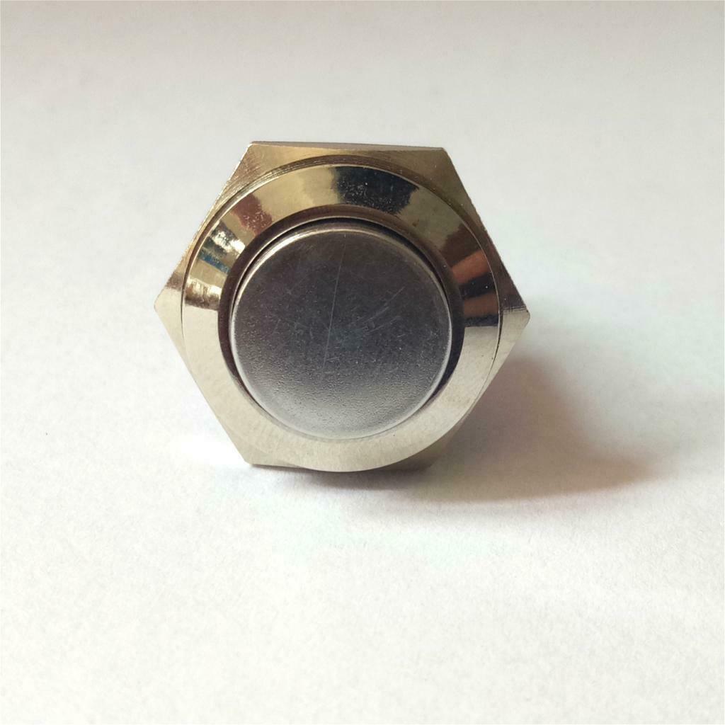 5Pc Waterproof High Round Metal Momentary Push Button Switch Copper Contact