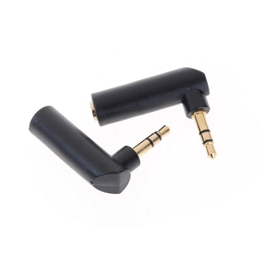 2pcs L Shape 3.5mm Right Angle Female to 3.5mm Male Plug Adapter Connector.l8