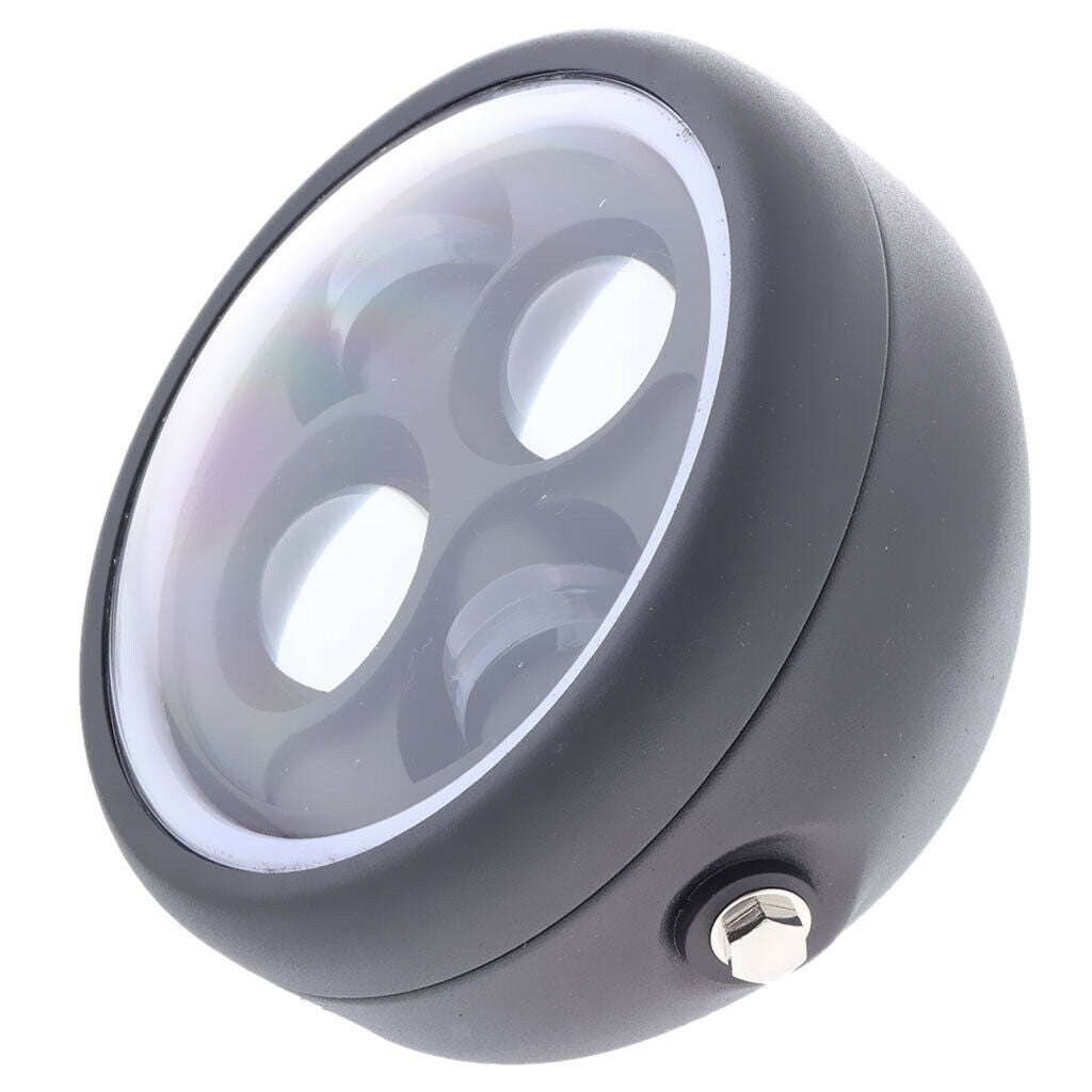 Universal Retro Motorcycle Refit LED Headlight Daytime Aperture  Red