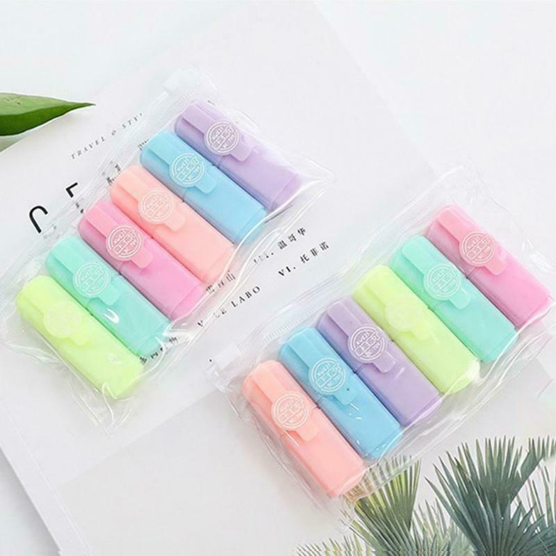 6pcs Mini Colorful Highlighters Promotional Art Markers Fluorescent Pen