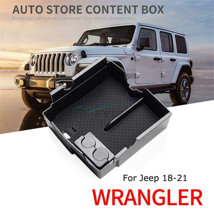 1× Car Console Armrest Storage Box  For 2018-2021 Jeep Wrangler JL Gladiator JT
