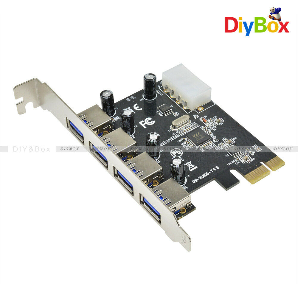 4 Port USB 3.0 PCI Express Card PC Karte Computer Controller Hub PCIe Adapter