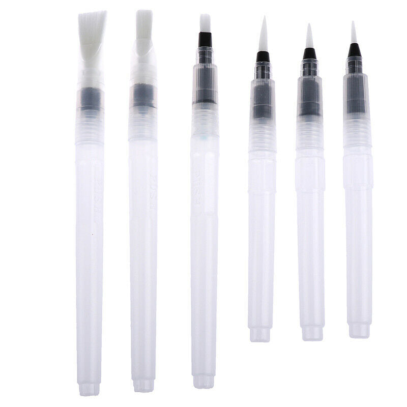 6Pcs refillable ink pen soft watercolor brushes for drawing painting art pe·q_DD