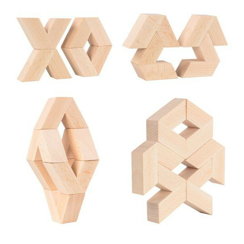 Wooden Educational Toys, Wooden V Shape Preschool Stacking Blocks Toddler