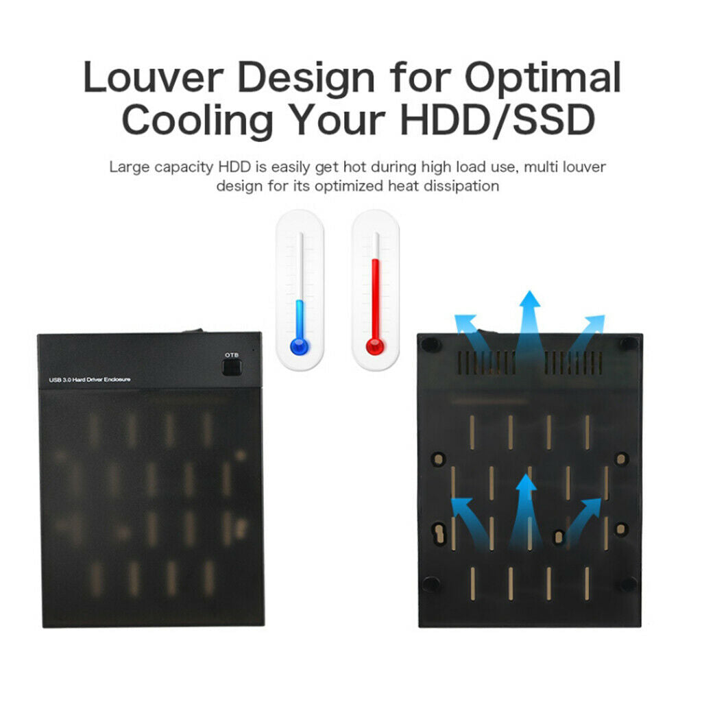 External Hard Drive Enclosure for 3.5 2.5 Inch SATA SSD HDD, USB 3.0 to SATA