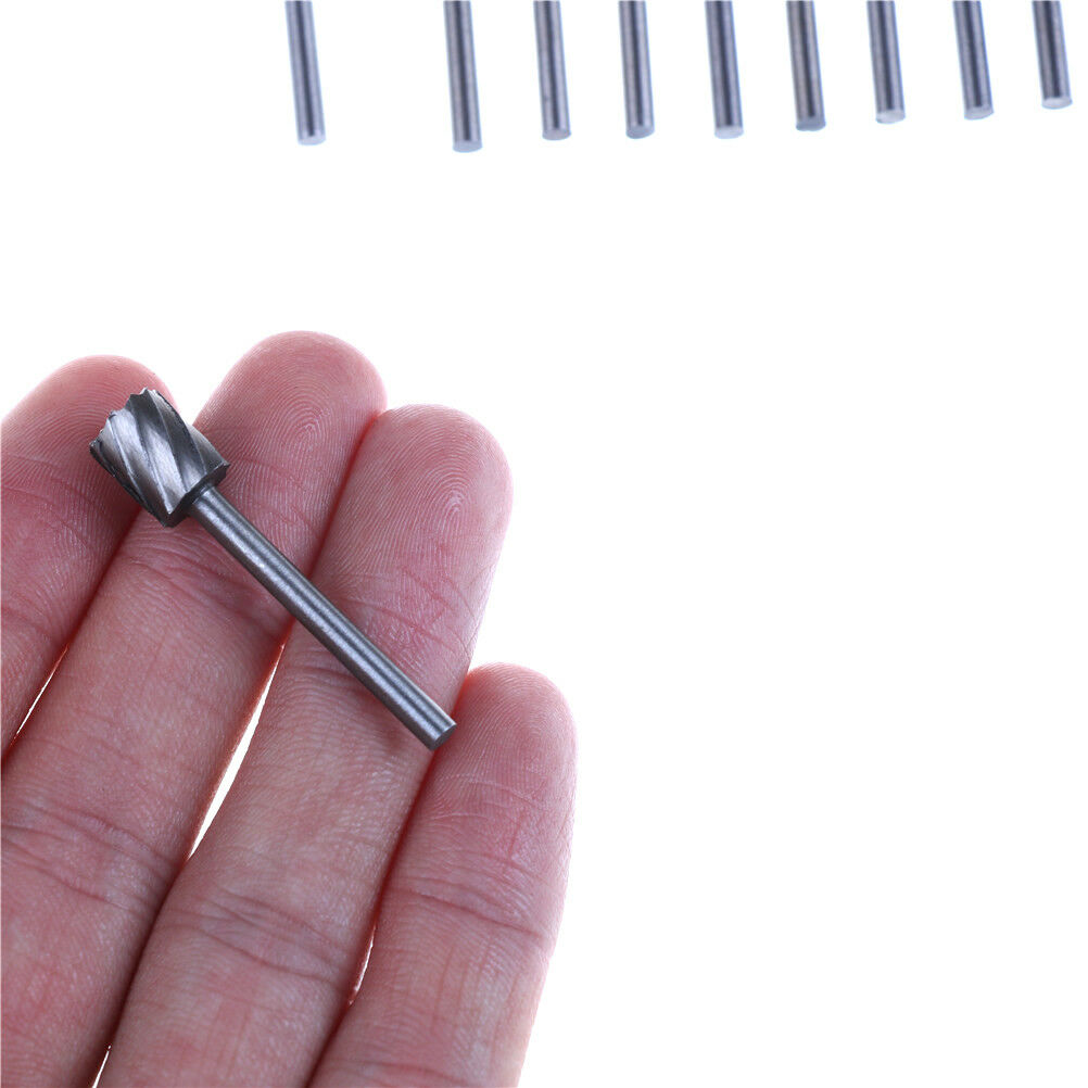 10pcs 1/8 Inch Shank Milling Rotary File Burrs Bit Set Wood Carving Rasp NC