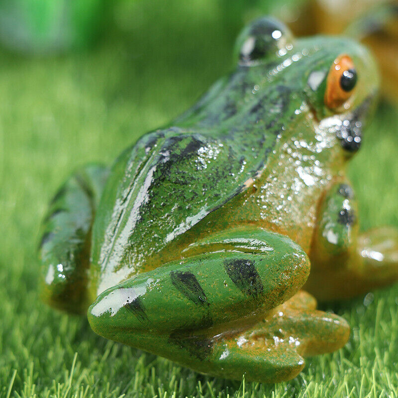 2pcs Frogs Garden Statues Frogs Sculptures Garden Yard Frogs Ornaments De.l8