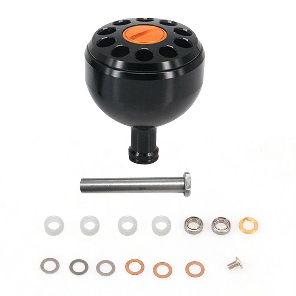 Metal Fishing Reel Handle Ball Knob Replacements DIY Accessory  Black Orange