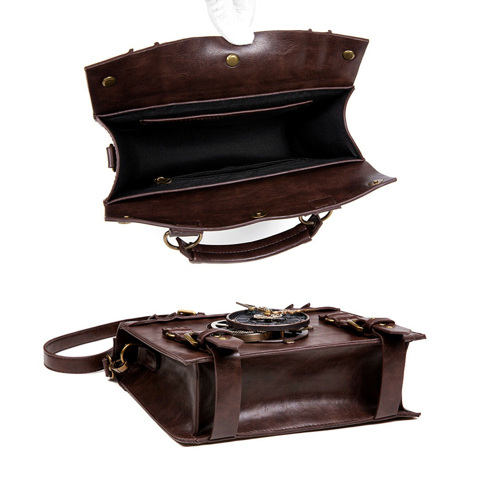Womens Steampunk Gothic Bags Hip Crossbody Shoulder Handbag Rock Faux Leather