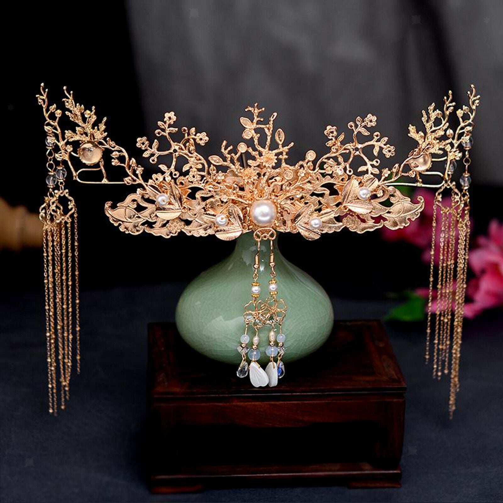Traditional Chinese Hairpin Head Jewelry Wedding Hair Combs Accessories