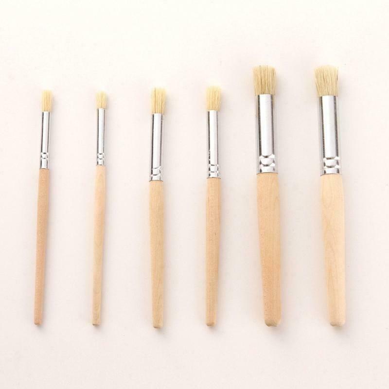 6 Pieces Portable Acrylic Paint Brush Set for Acrylic Watercolor Oil DIY Paint