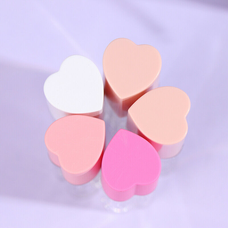 5Pcs Empty Heart-shaped Cosmetic Lip Gloss Balm Container Travel Lipstick T TL