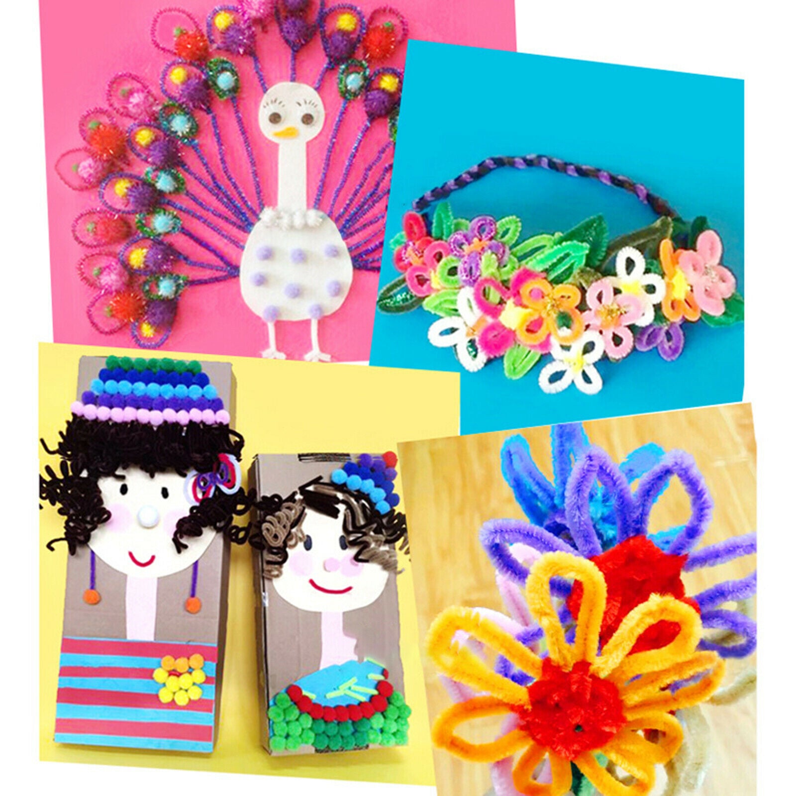 900pcs Googly Wiggle Eyes Self Adhesive, with 100 Pieces Pom Poms for Craft