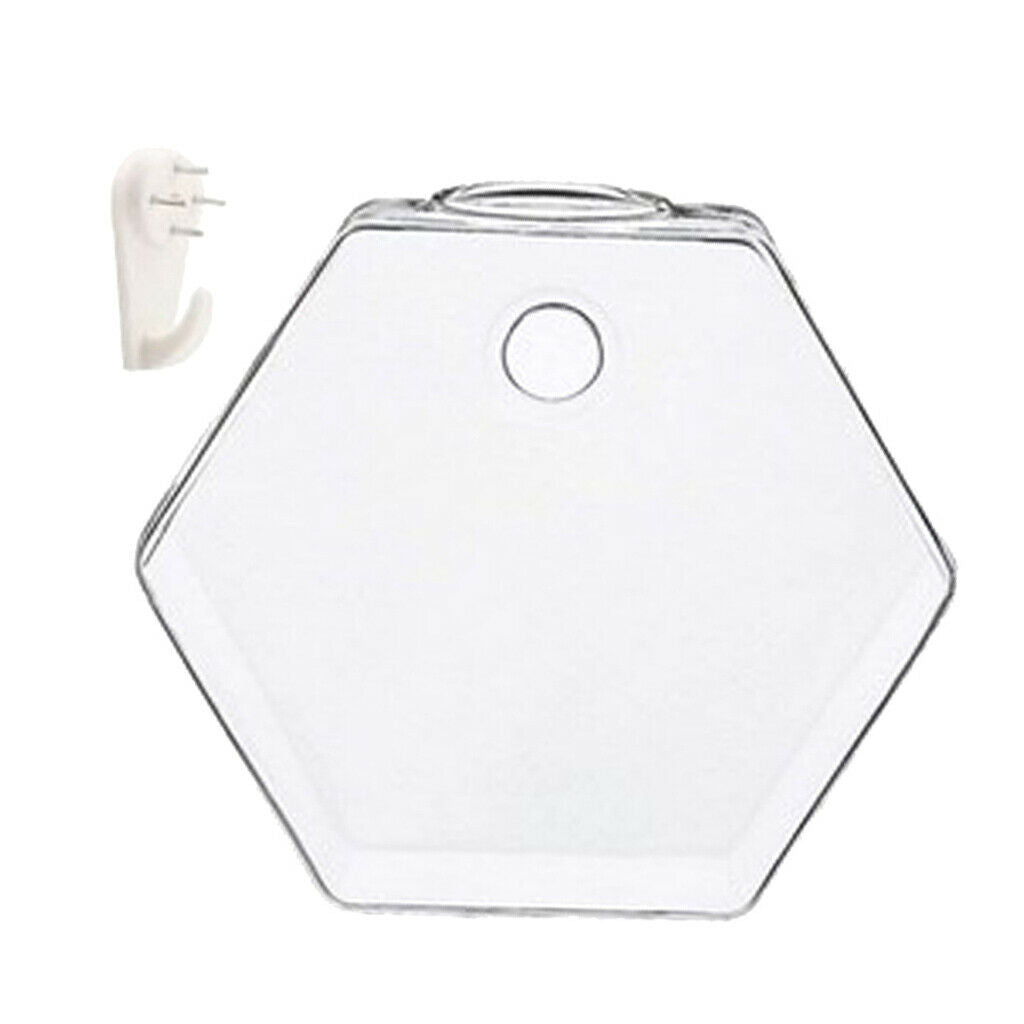 3 x Clear Hexagon Hanging Planters Small Fish Tank Wall Art Decor 13cm