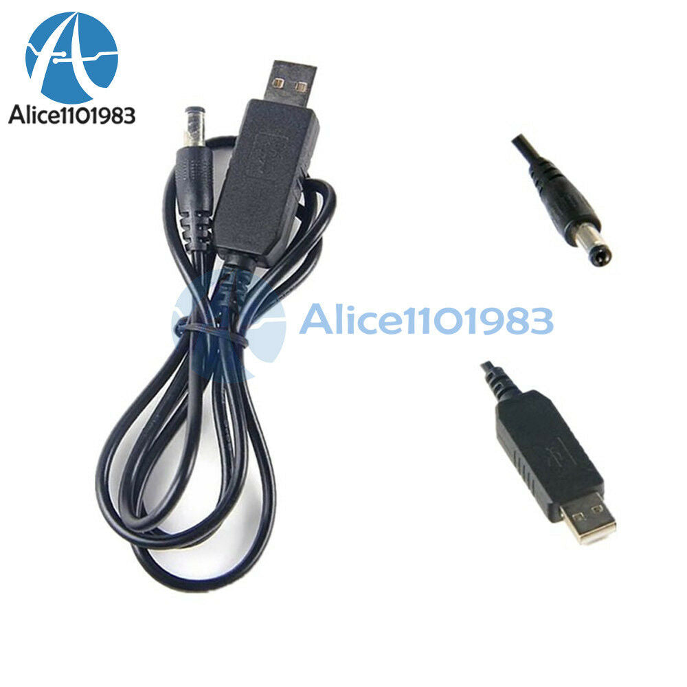 DC-DC USB 5V to 9V DC Jack 5.5mmx2.1mm Step-up Power Module Converter Cable Cord