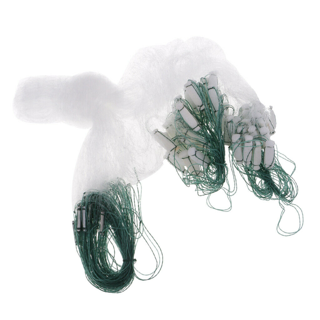 2X Fishing Fish Sinking Gill Net 1 Layers Net Soft Bait Trap with Float 0.7x15m