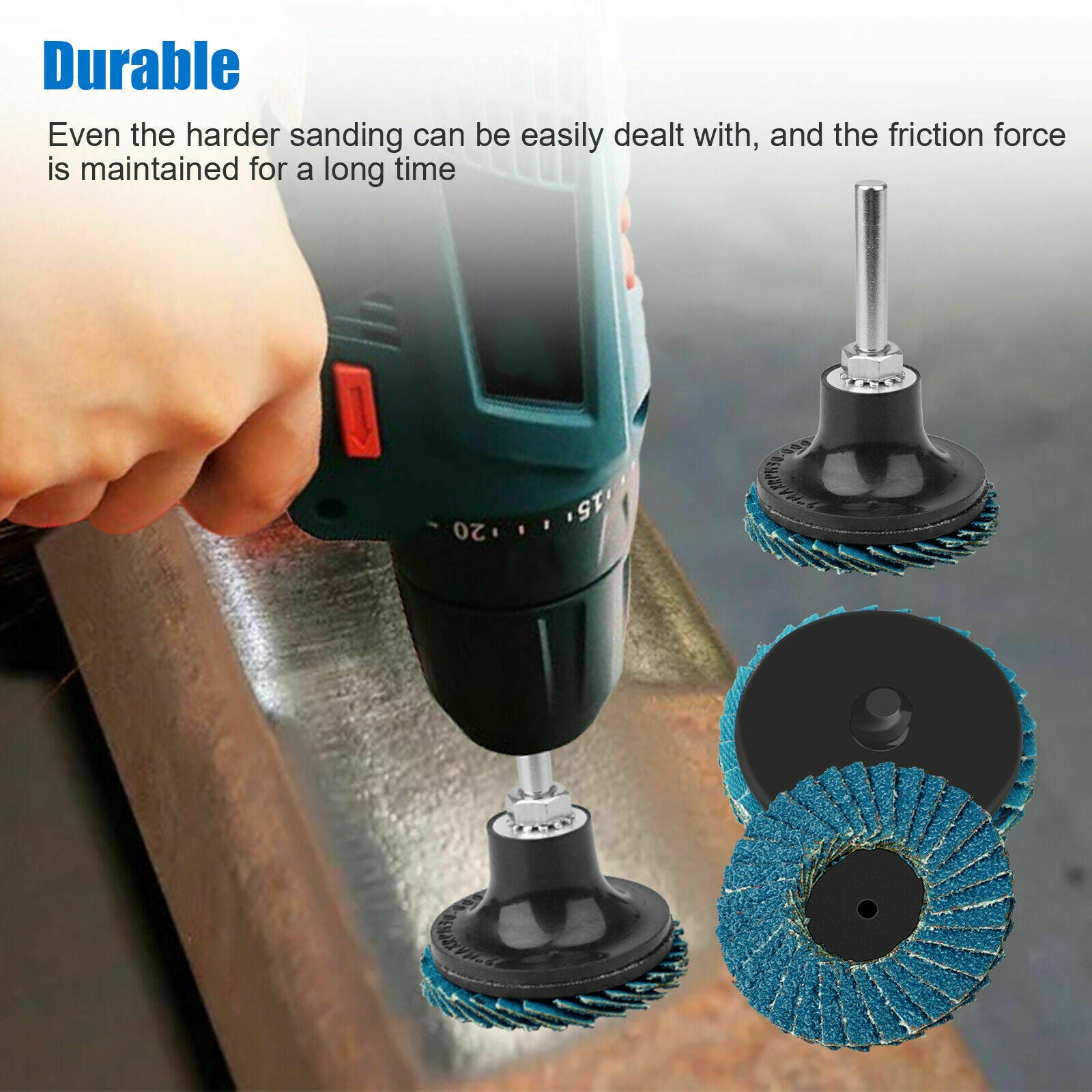 21PCS 2 Inch Sanding Flap Disc Angle Grinding Wheels Set Polishing W/Holder Kit