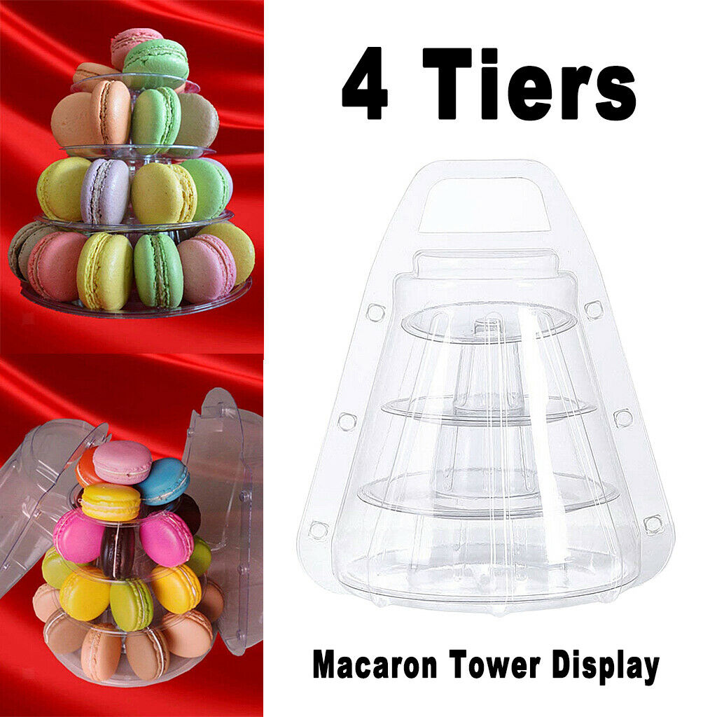 4 Tier Macaron Pastry Cupcake Stand Tower Display Cake Stand w/Carrying Case