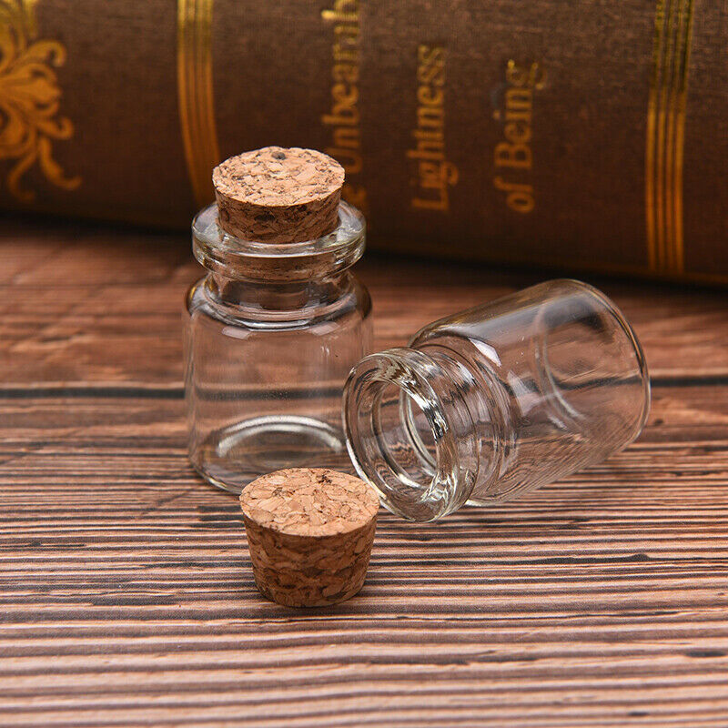 10Pcs Mini Glass Wishing Bottle with Cork Bead Jewelry Containers DIY DecoratiI7