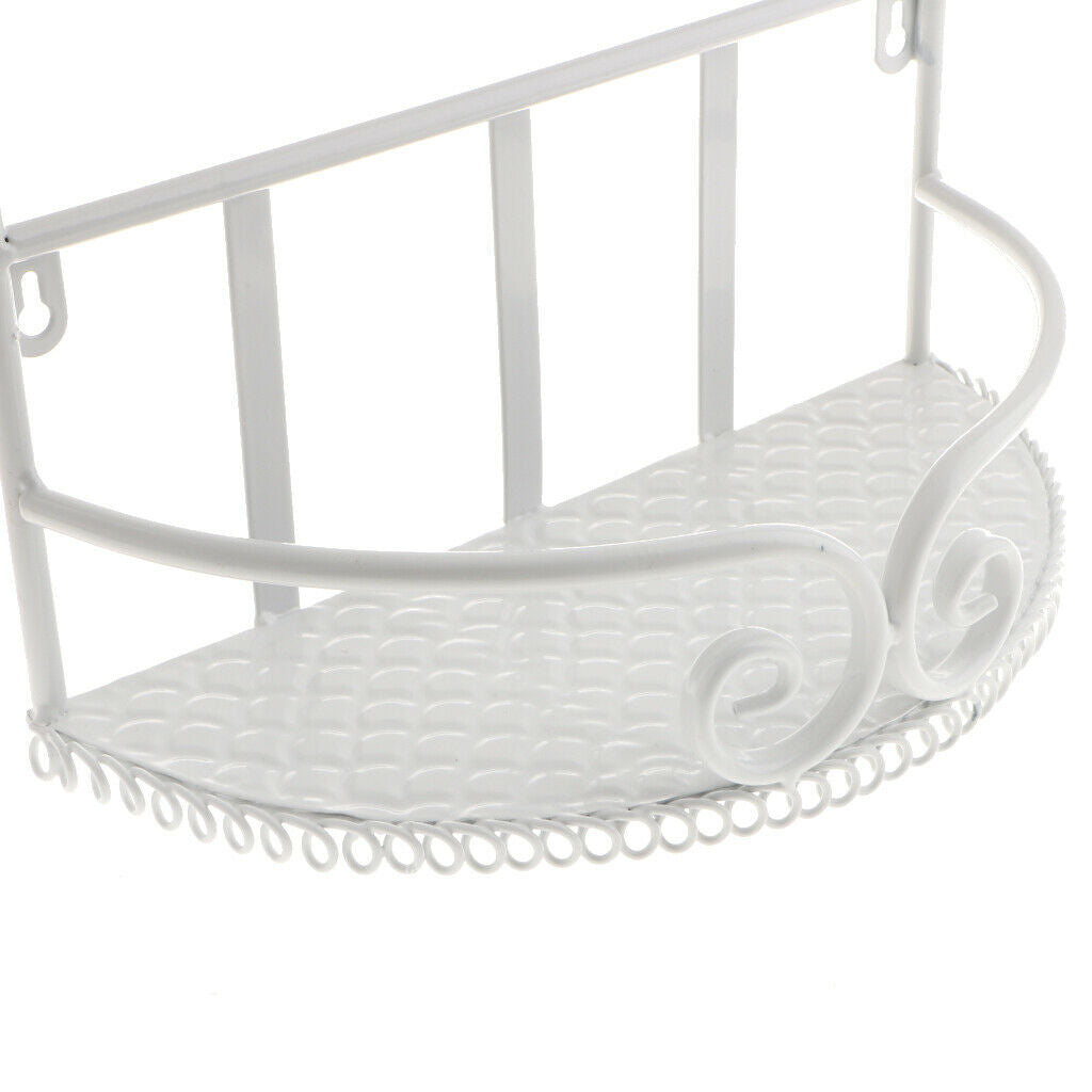 Kitchen Storage Basket Shower Holder Wall Hanging Shelf Organizer White