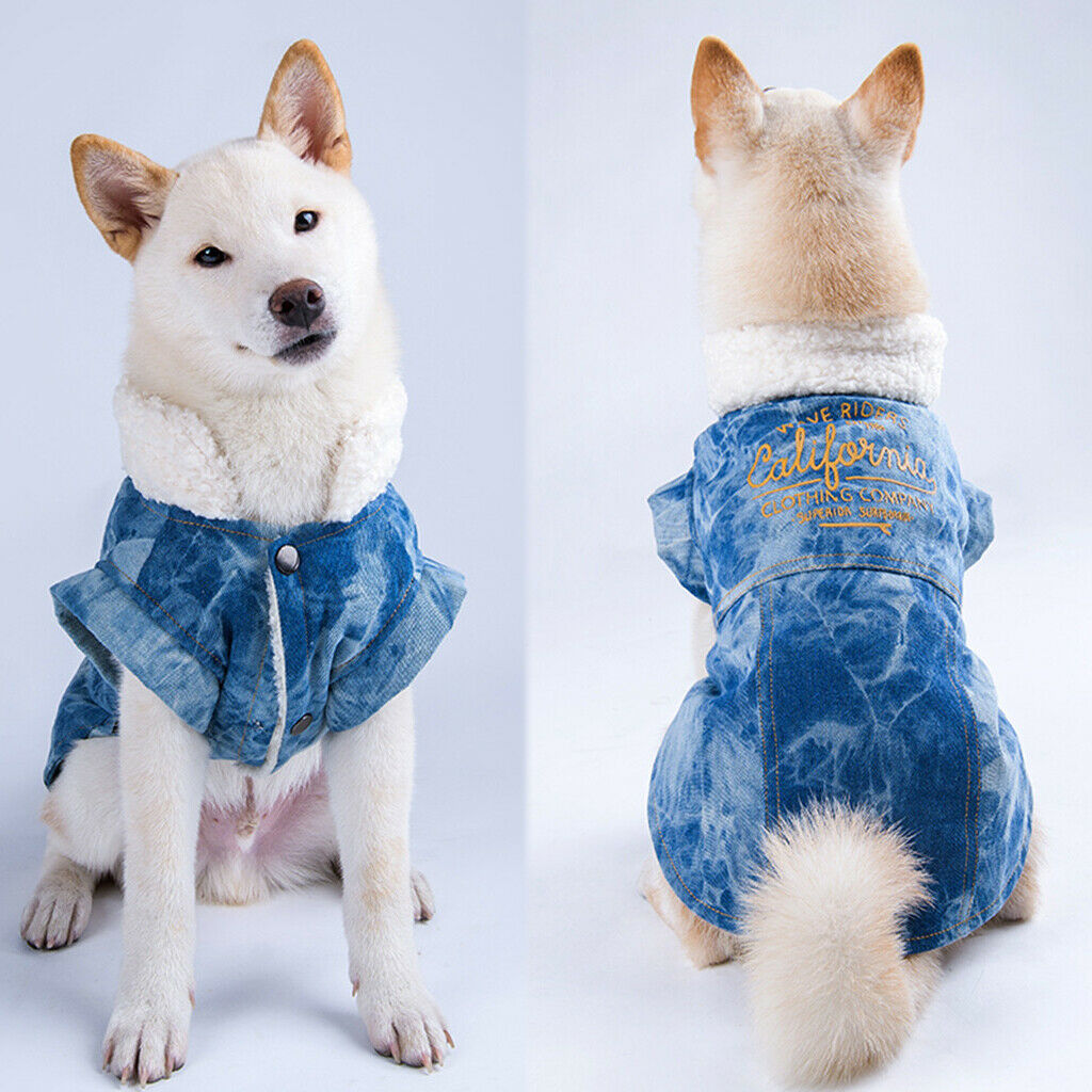 Puppy Winter Jacket Dogs Soft Jacket Apparel For Animals Puppies Blue-M