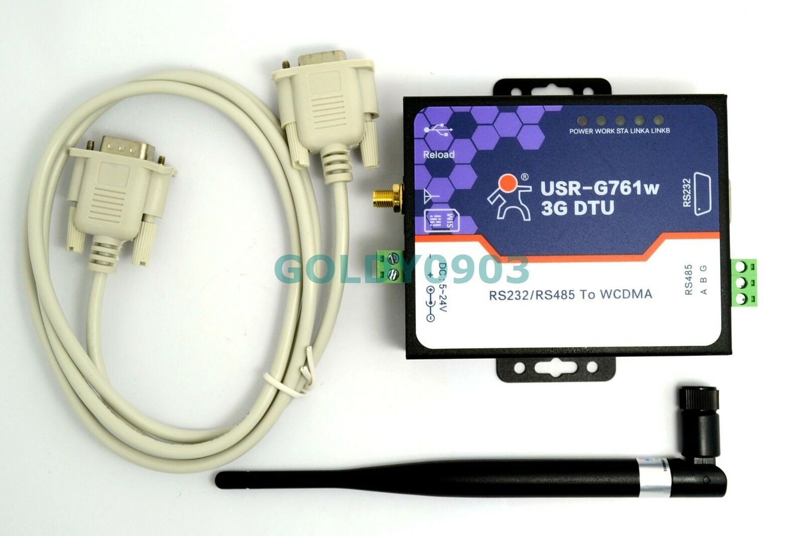 3G WCDMA Modem, Serial RS232 / RS485 to WCDMA USR-G761W with Adapter