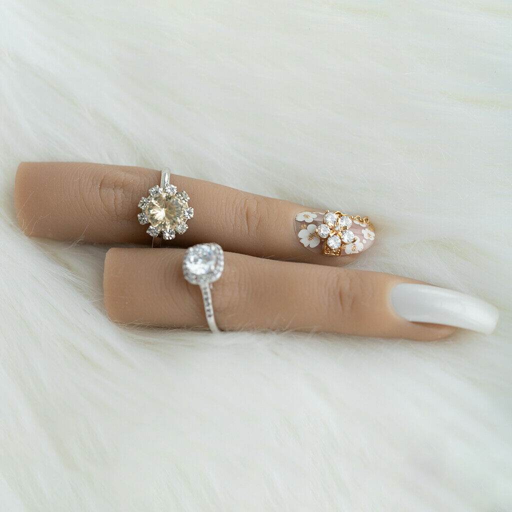 2 Pieces False Practice Finger Nail Art Training Finger for Acrylic Gel