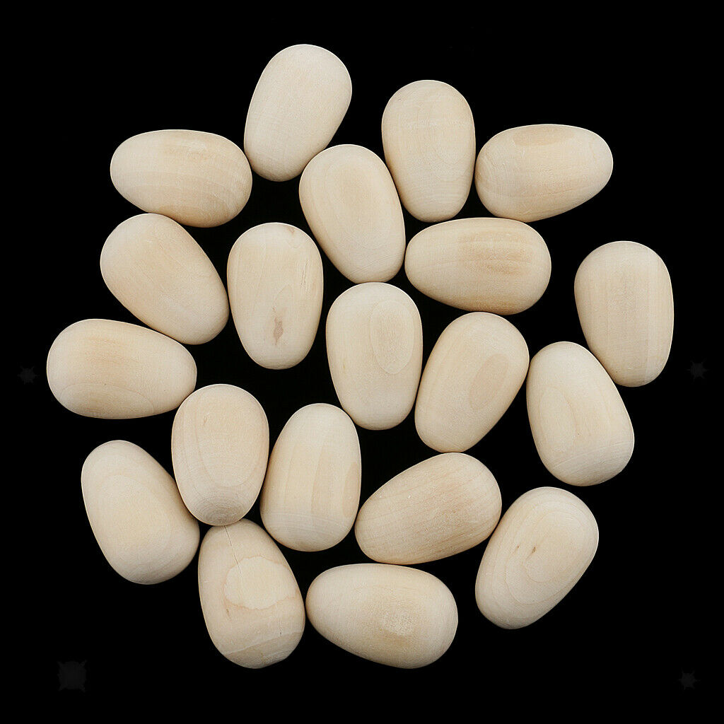 Natural Unfinished Wood Chicken Eggs Craft Blanks for Decorate Easter Arts