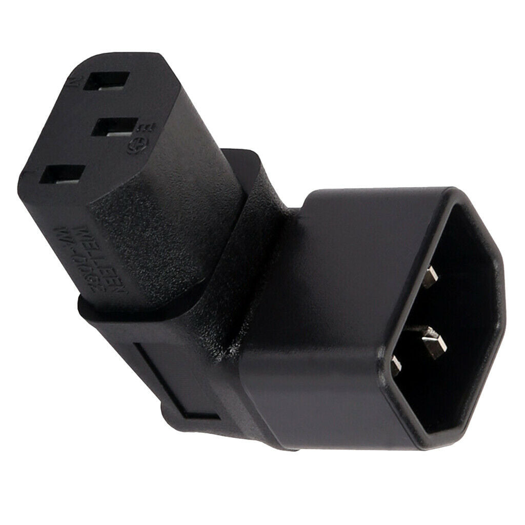 IEC320-C14 to C13 90°Degree AC Power Adapter Female to Male Plug Convertor