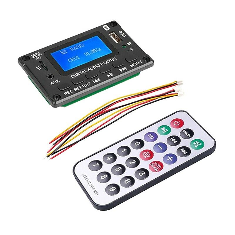 Car Bluetooth MP3 Decoder Board LCD Display MP3 Audio Module Speaker Support FO4