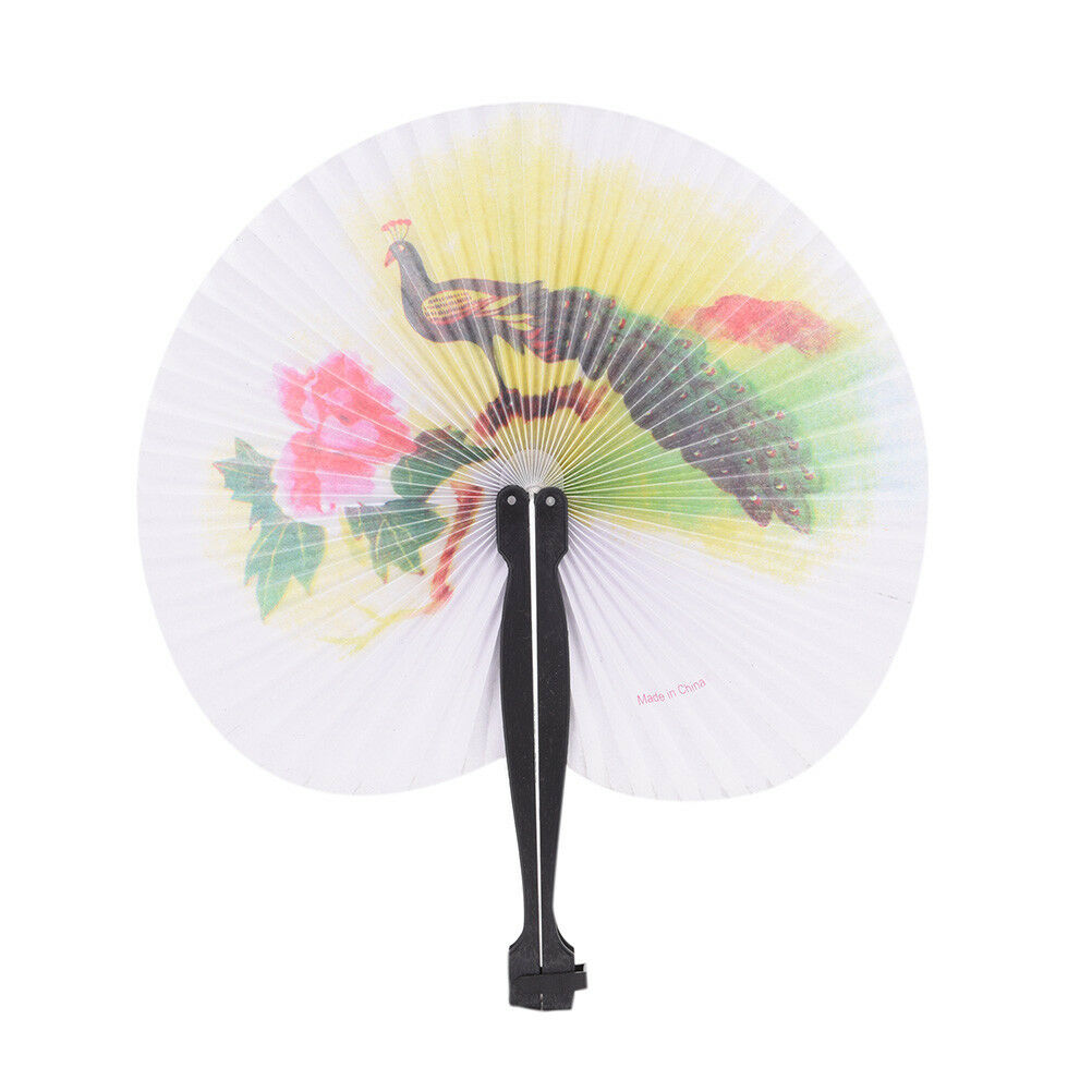 New Paper Hand Fan Plastic Handles Folding Wedding Party Favor Decoration .l8