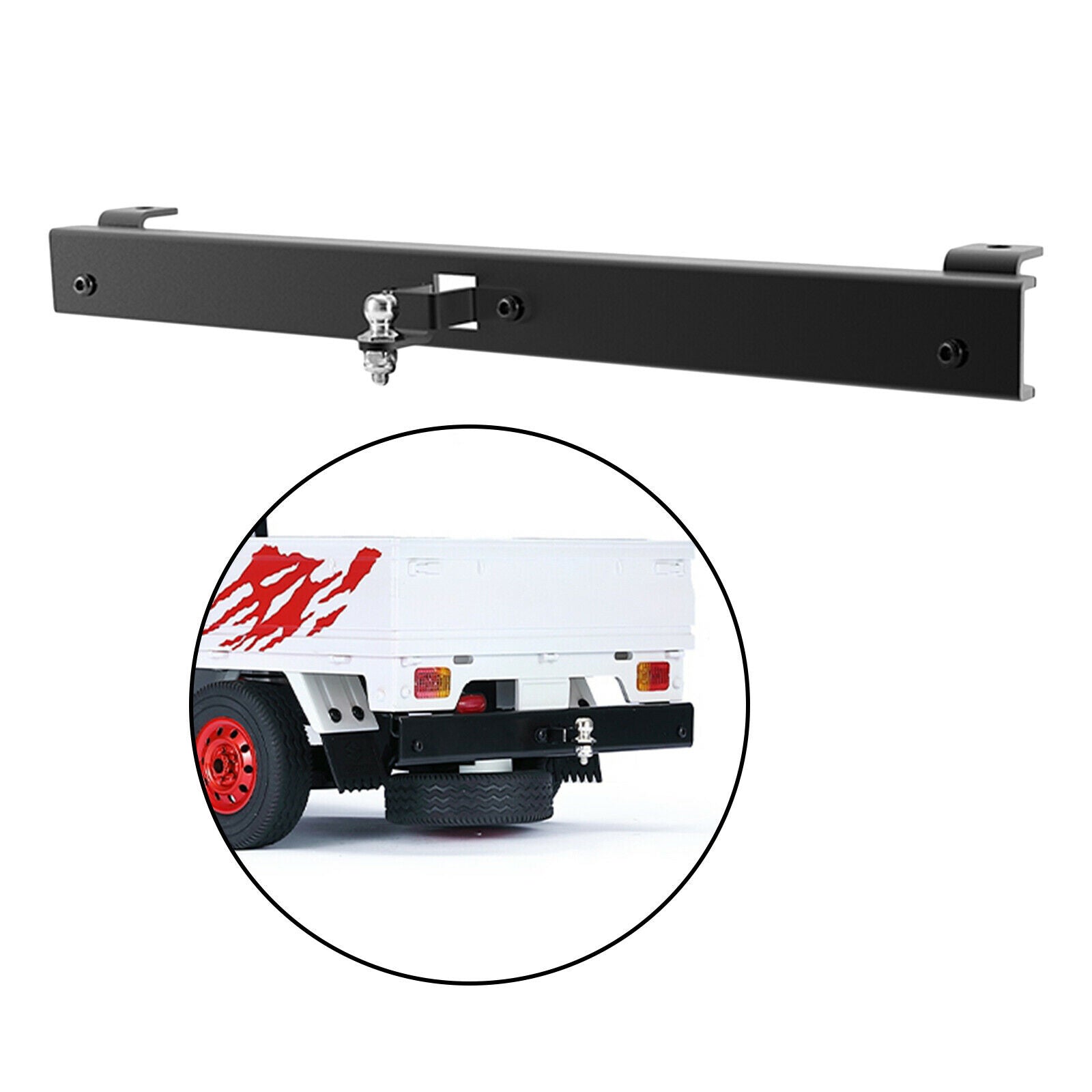 RC Rear Bumper with Trailer Buckle for WPL D12 On-Road RC Car Spare Parts