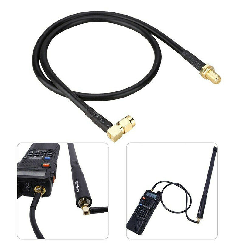 Black SMA Female To Male Antenna Extend Cable For Baofeng UV-5R UV-82 UV-9R Plus