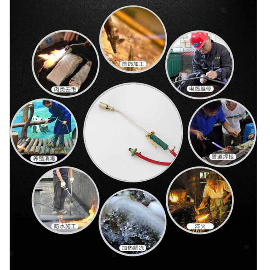 35mm 1-Switch Blowtorch Gas Blow Welding Torch Threaded Nozzle 1.2m Tube Gun