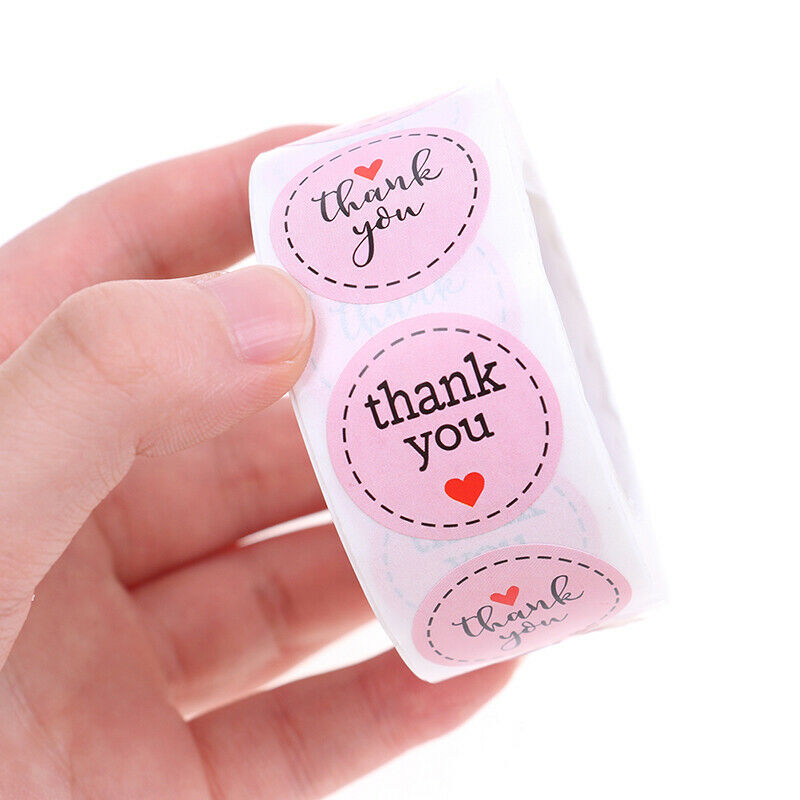 Thank You Stickers Seal Labels 500pcs 1 inch Pink Wedding Party Favors St.l8