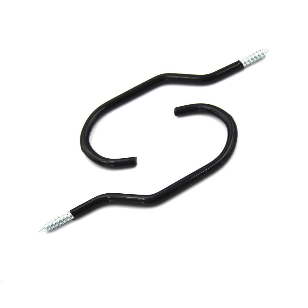 Black Heavy Duty Screw-in Storage Wall Hooks For Bicycle Bike Garage Garden TL