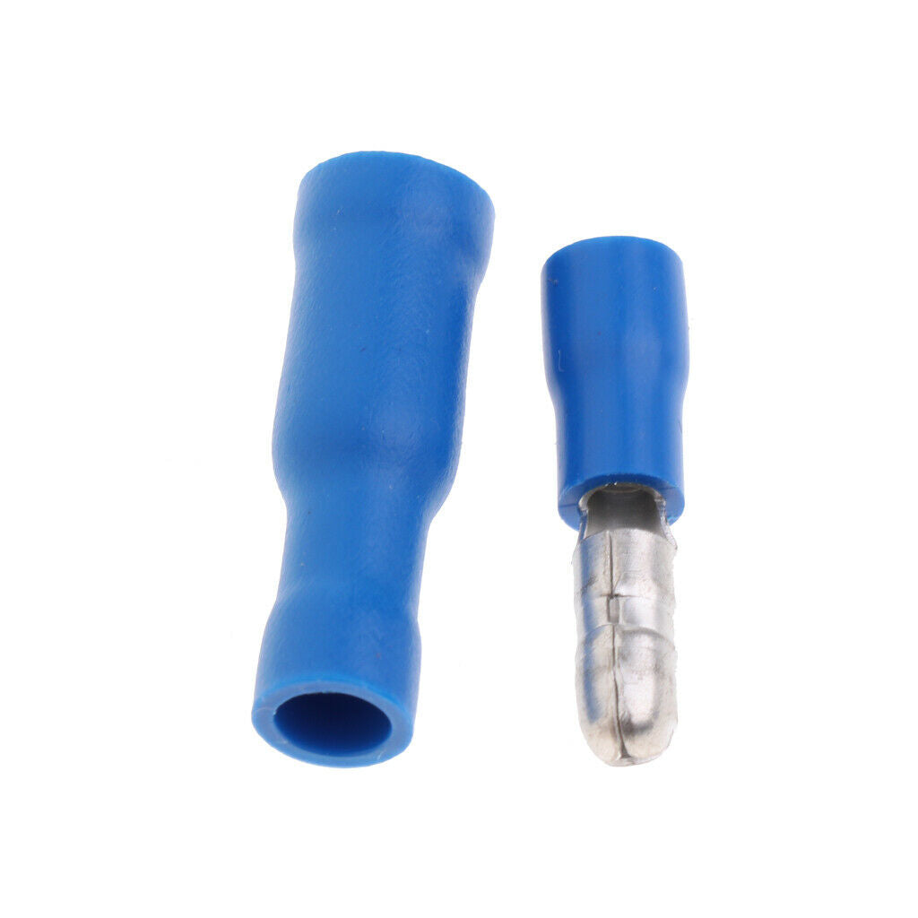 100 Pieces 16-14Gauge Insulated Wire Terminals Wire Crimp Connector Blue